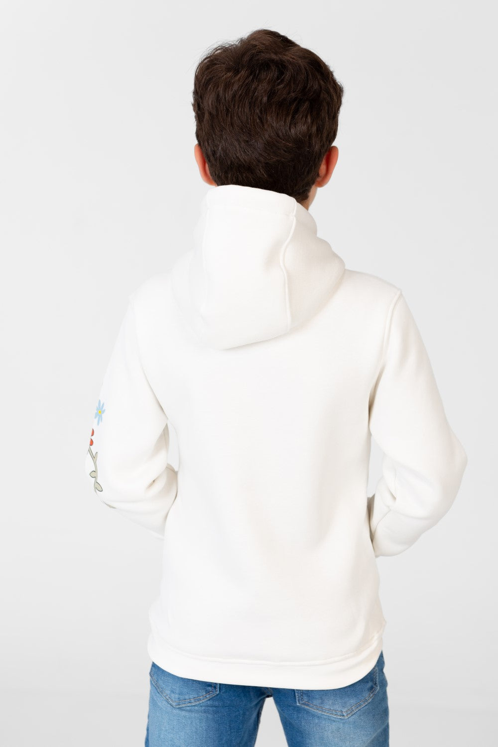 Boy's Hooded Sweatshirt With Front And Shoulder Print