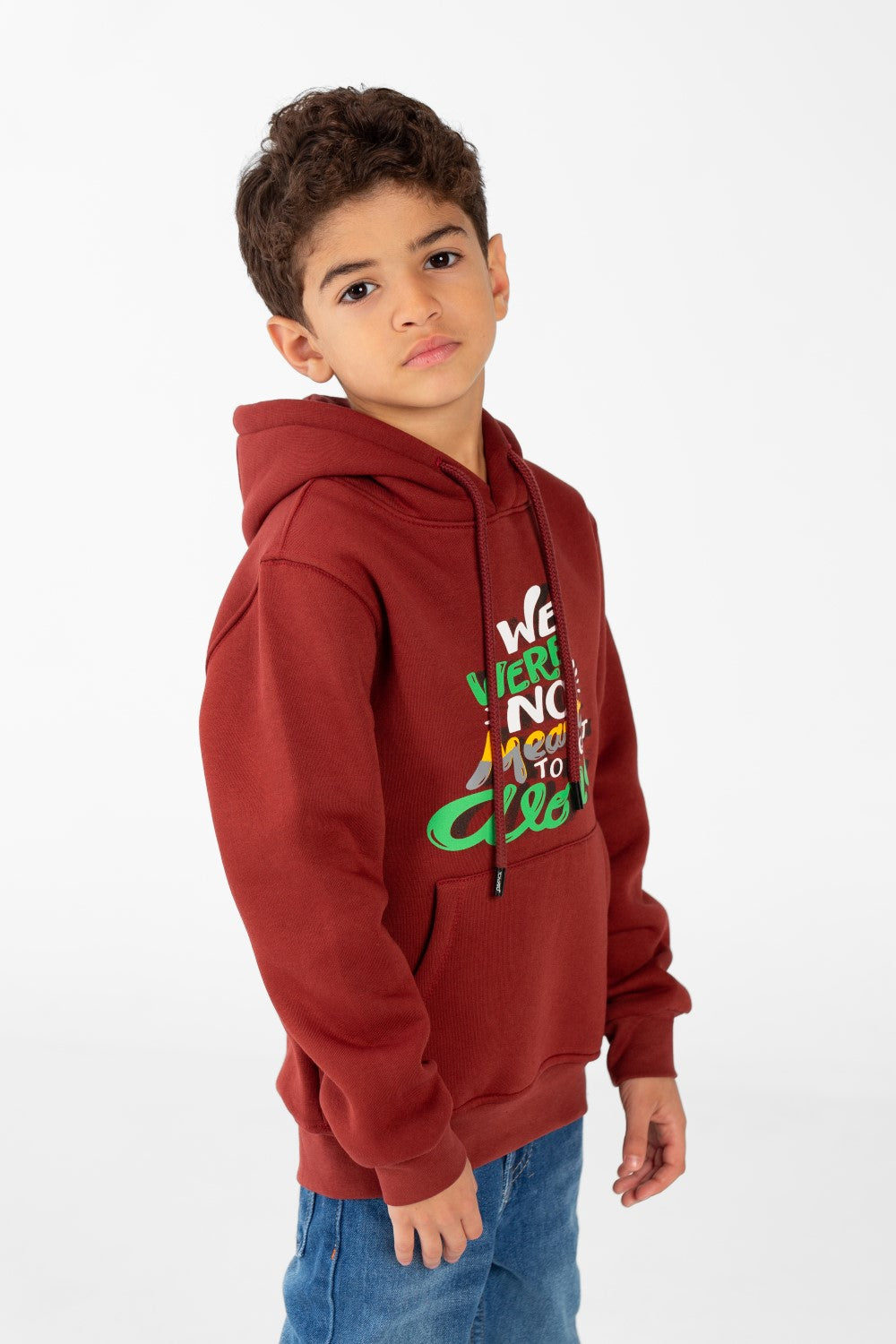 Boy's Hoodie Sweatshirt With Front Print And Long Sleeves