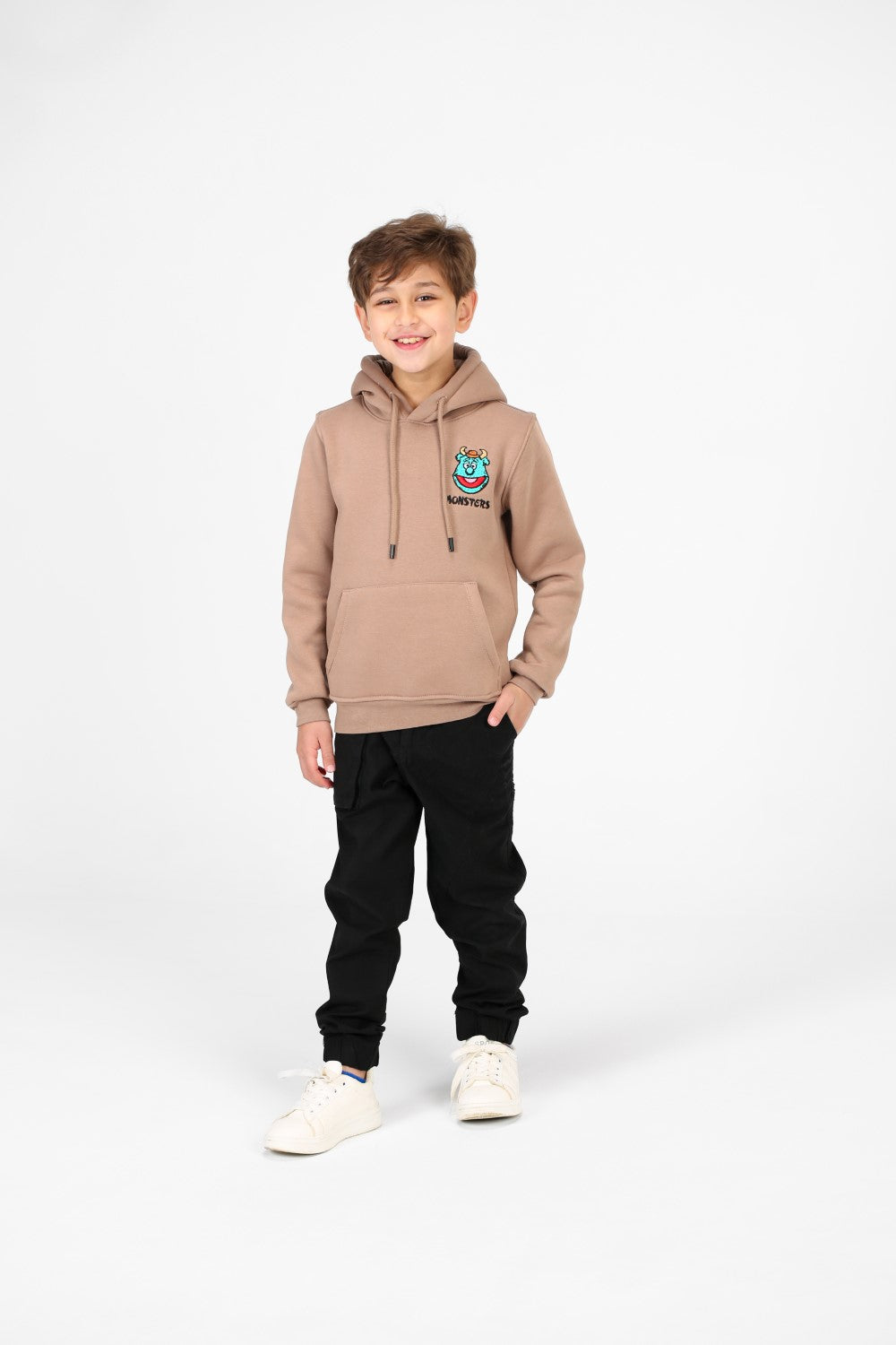 Boy's Front and Back Monsters Print Hoodie Sweatshirt