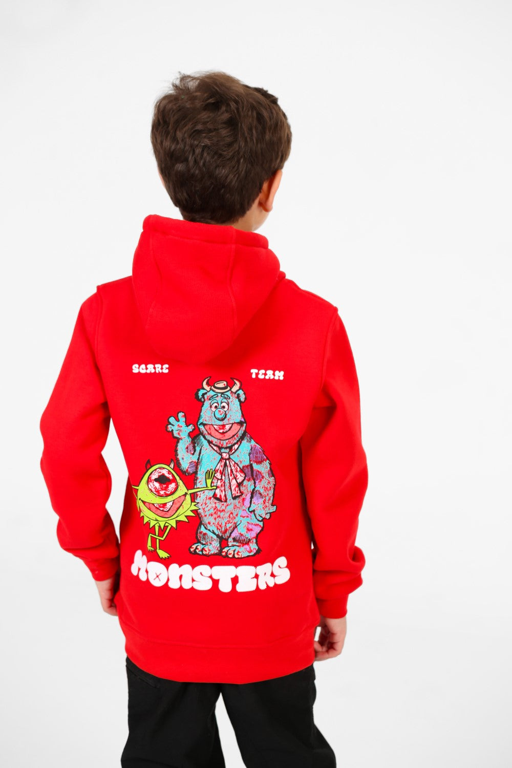 Boy's Front and Back Monsters Print Hoodie Sweatshirt