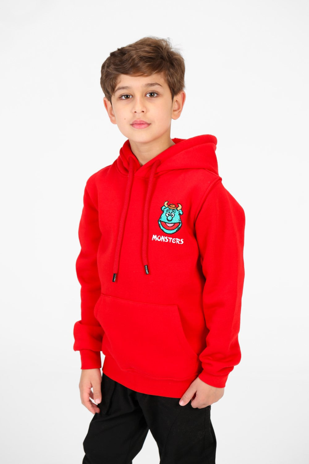 Boy's Front and Back Monsters Print Hoodie Sweatshirt