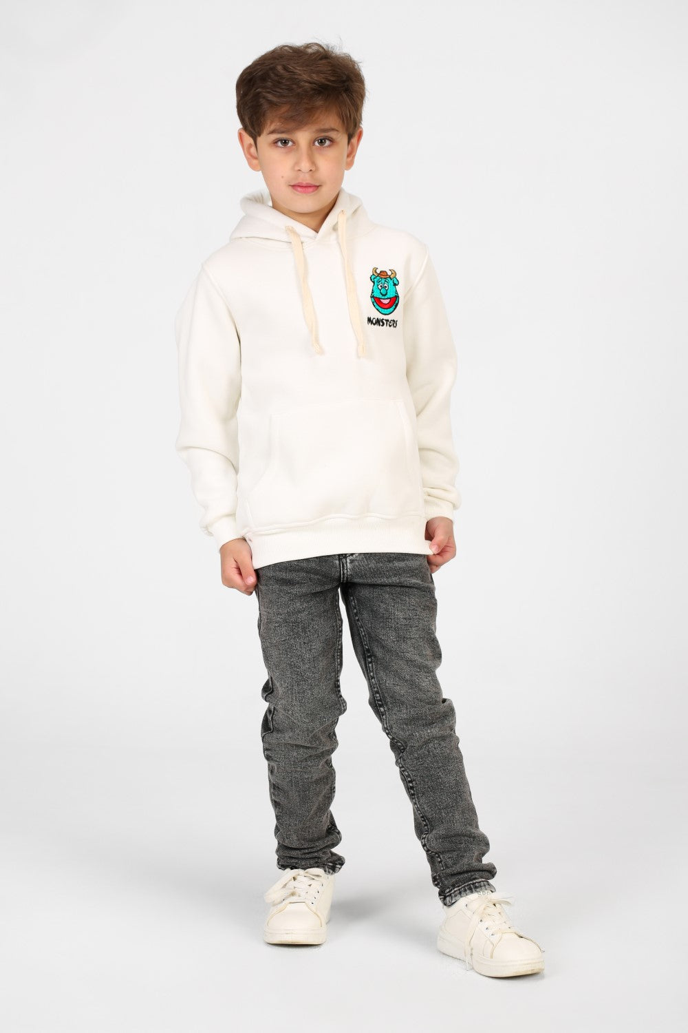 Boy's Front and Back Monsters Print Hoodie Sweatshirt