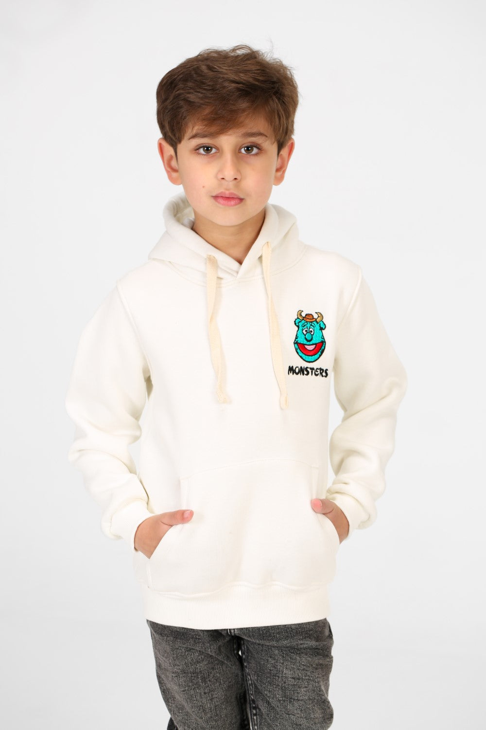 Boy's Front and Back Monsters Print Hoodie Sweatshirt