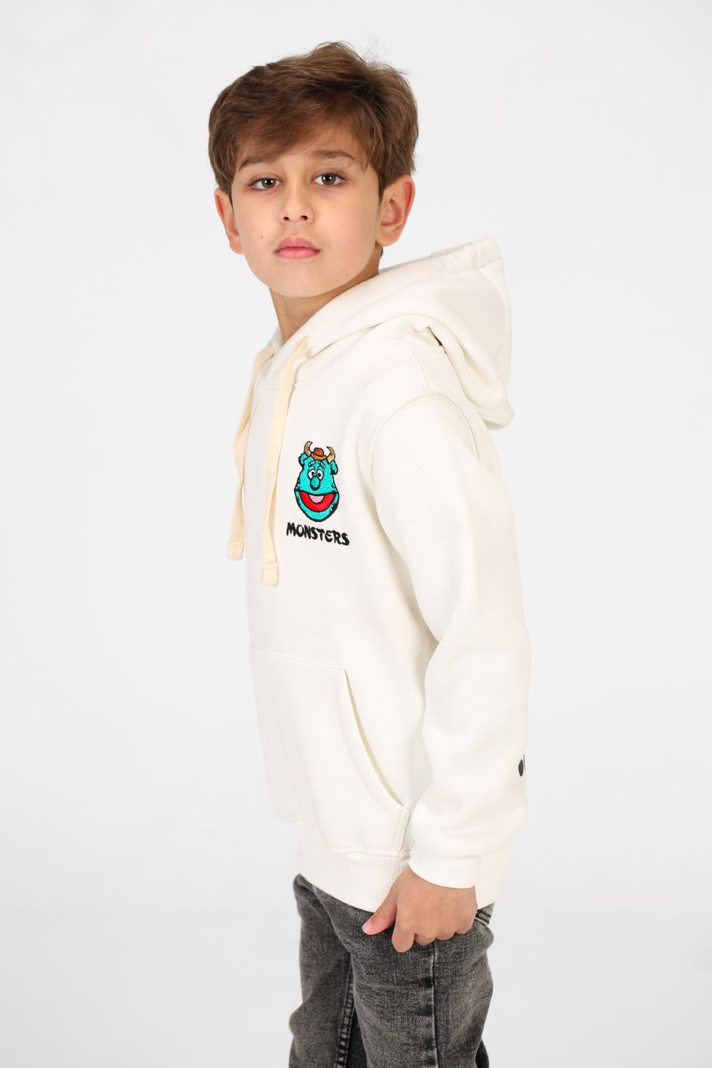 Boy's Front and Back Monsters Print Hoodie Sweatshirt