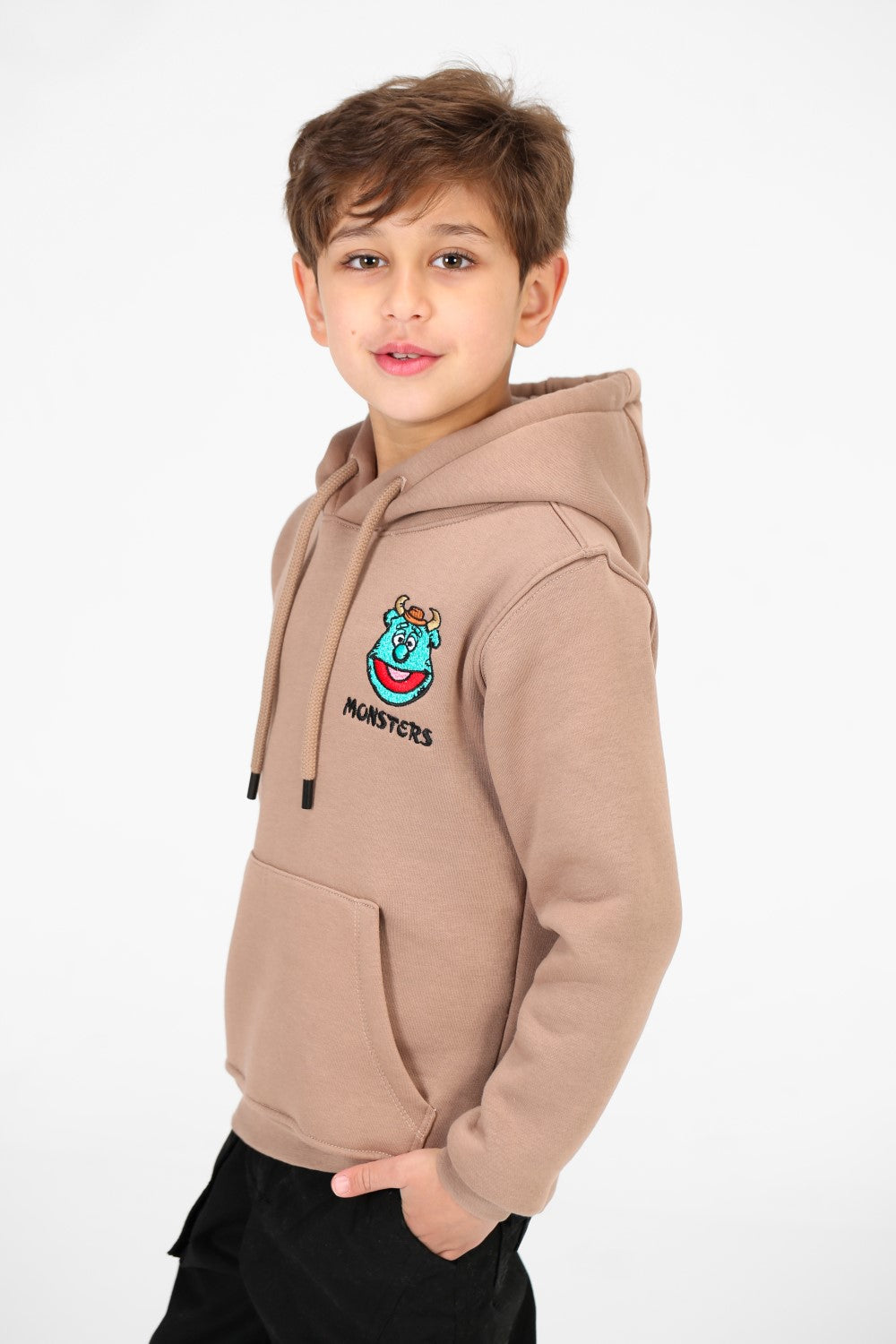 Boy's Front and Back Monsters Print Hoodie Sweatshirt