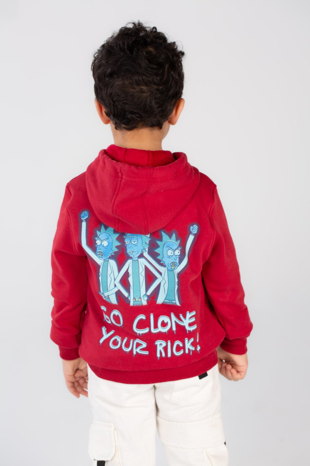 Boy's Hoodie Padded With Front & Back Print Hooded Sweatshirt