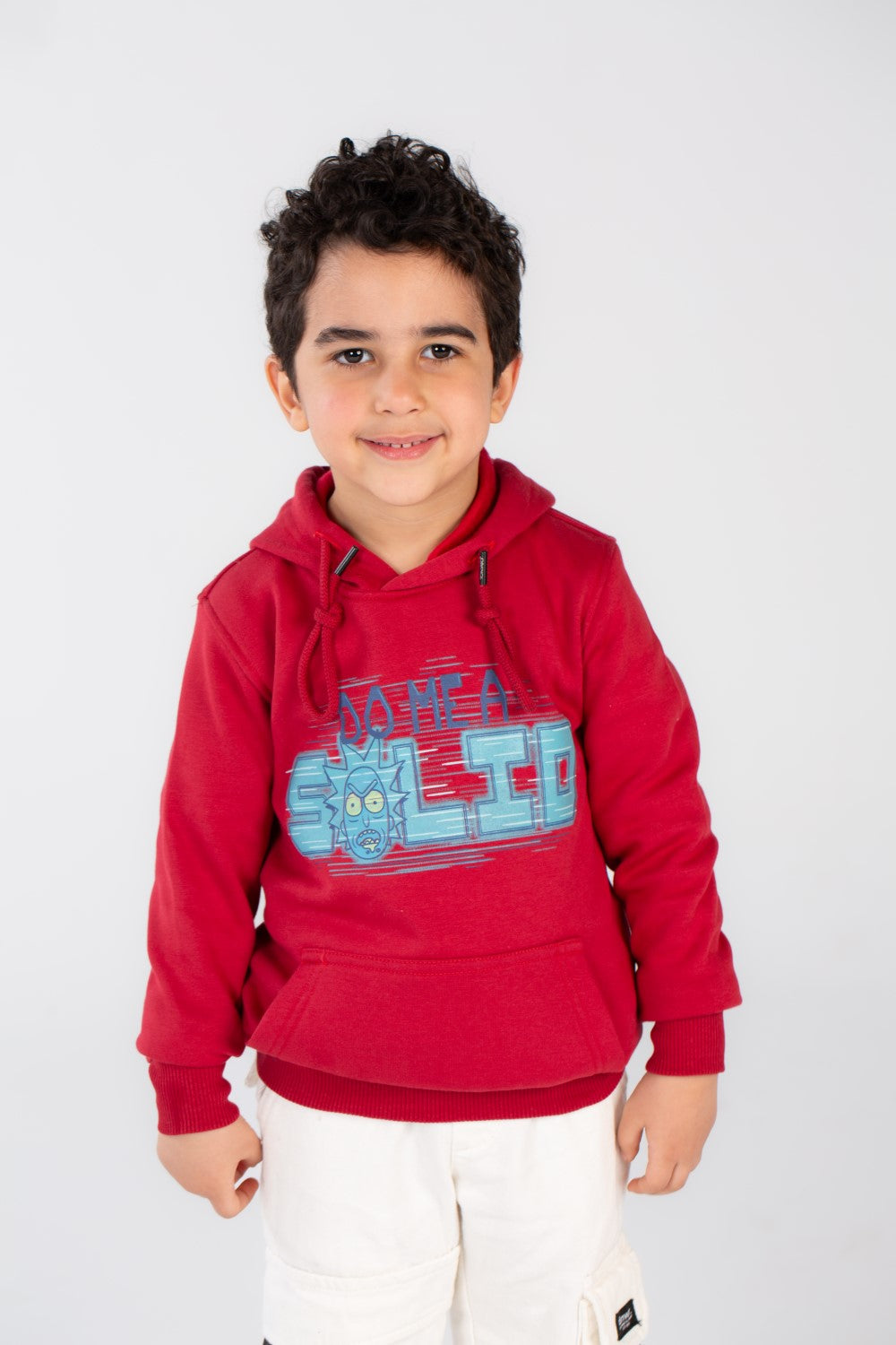 Boy's Hoodie Padded With Front & Back Print Hooded Sweatshirt