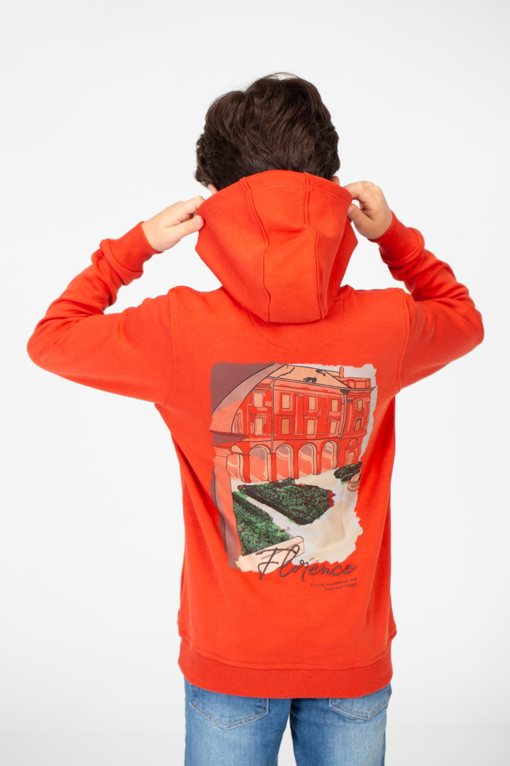 Boy's Hood Sweatshirt With Graphic Print