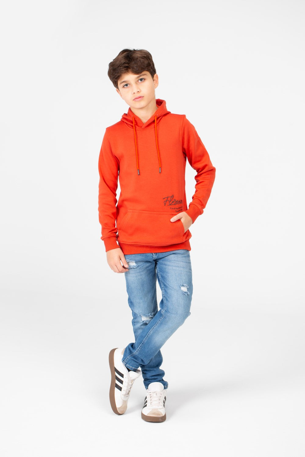 Boy's Hood Sweatshirt With Graphic Print