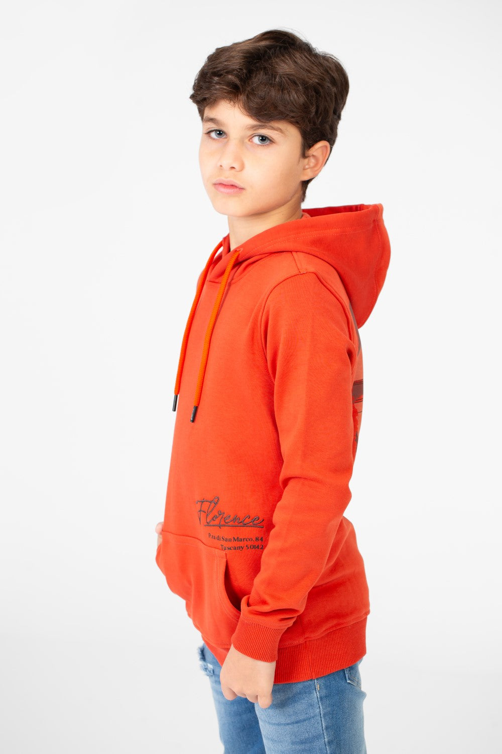 Boy's Hood Sweatshirt With Graphic Print