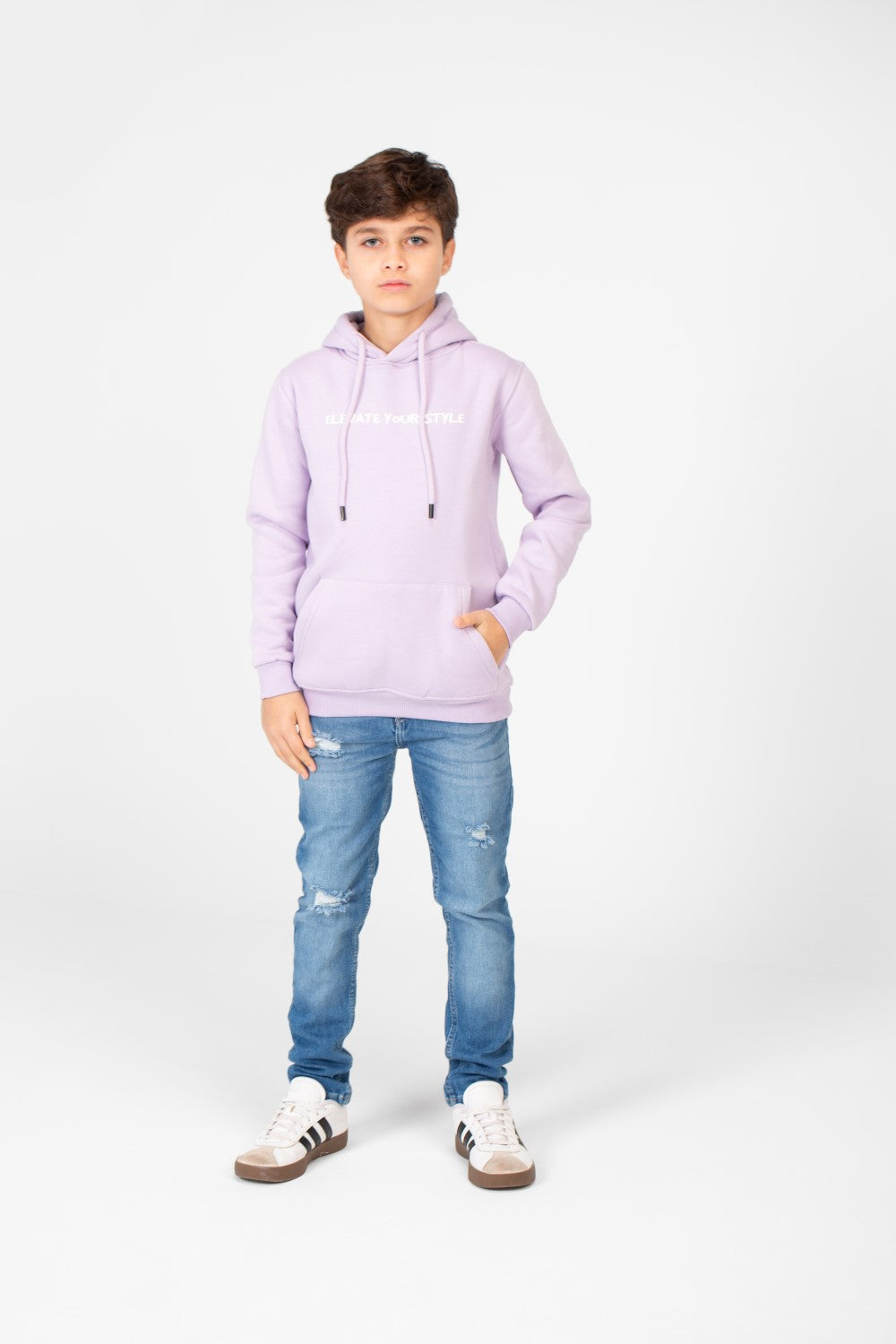 Boy's Hood Sweatshirt With Elevate Your Style Print