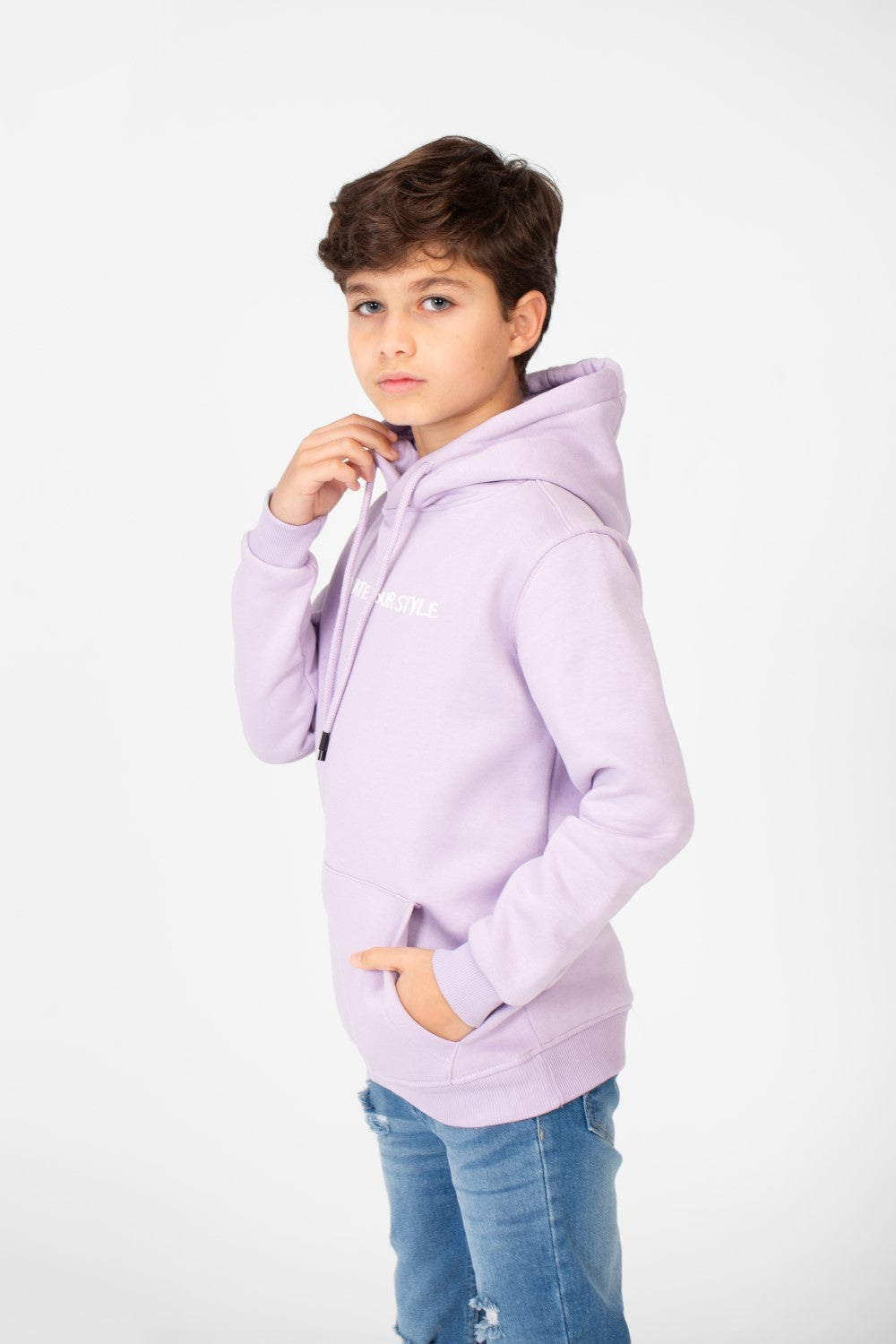 Boy's Hood Sweatshirt With Elevate Your Style Print