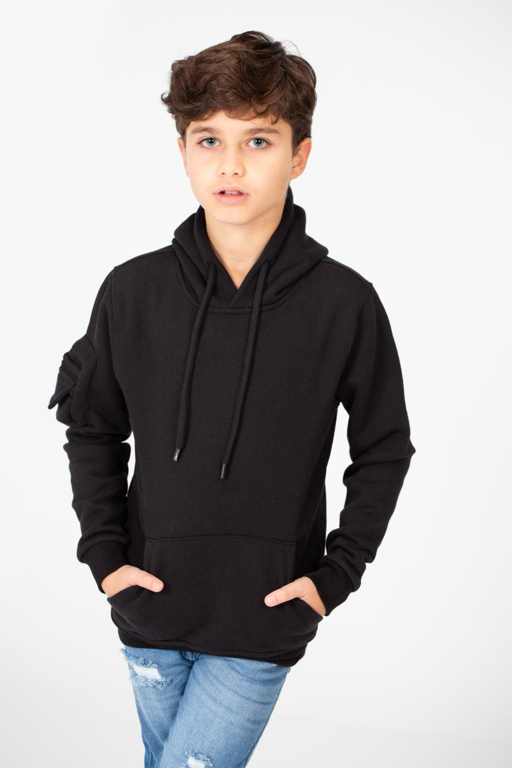 Boy's Hood Sweatshirt With Pocket On The Sleeves