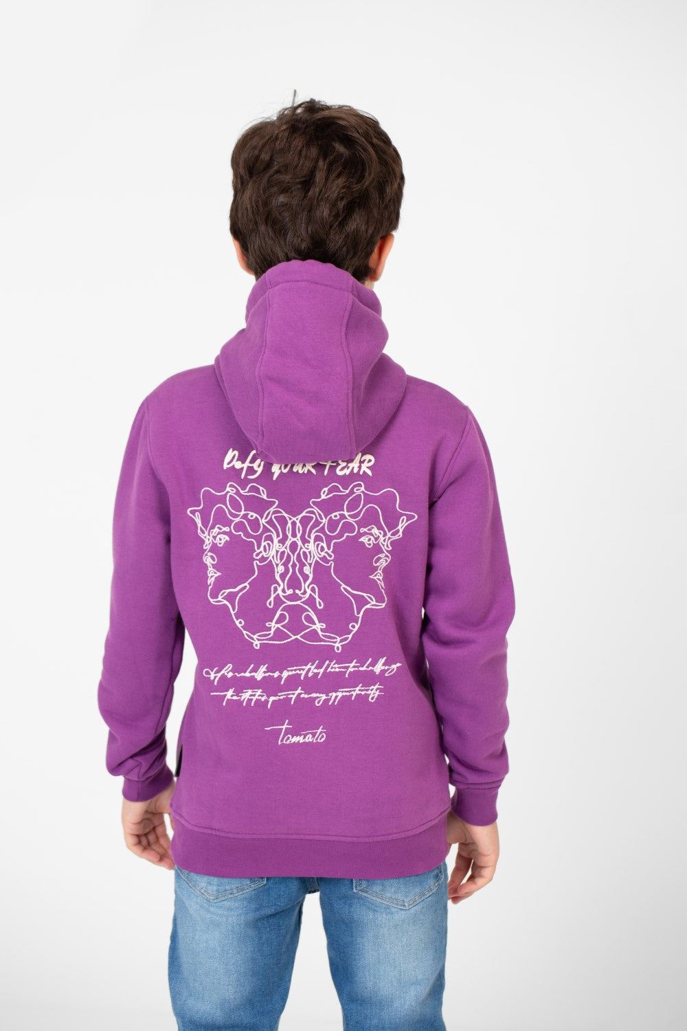 Boy's Melton Hoodie Sweatshirt With Kangaroo Pocket On The Front