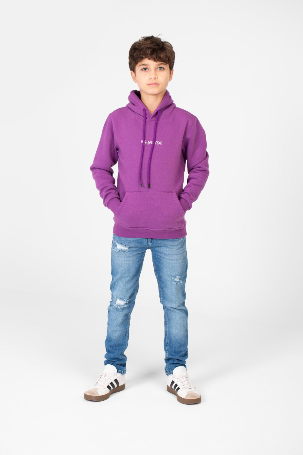 Boy's Melton Hoodie Sweatshirt With Kangaroo Pocket On The Front