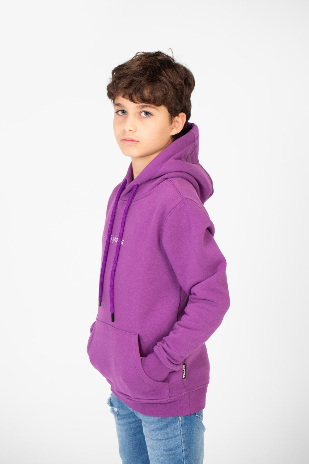 Boy's Melton Hoodie Sweatshirt With Kangaroo Pocket On The Front