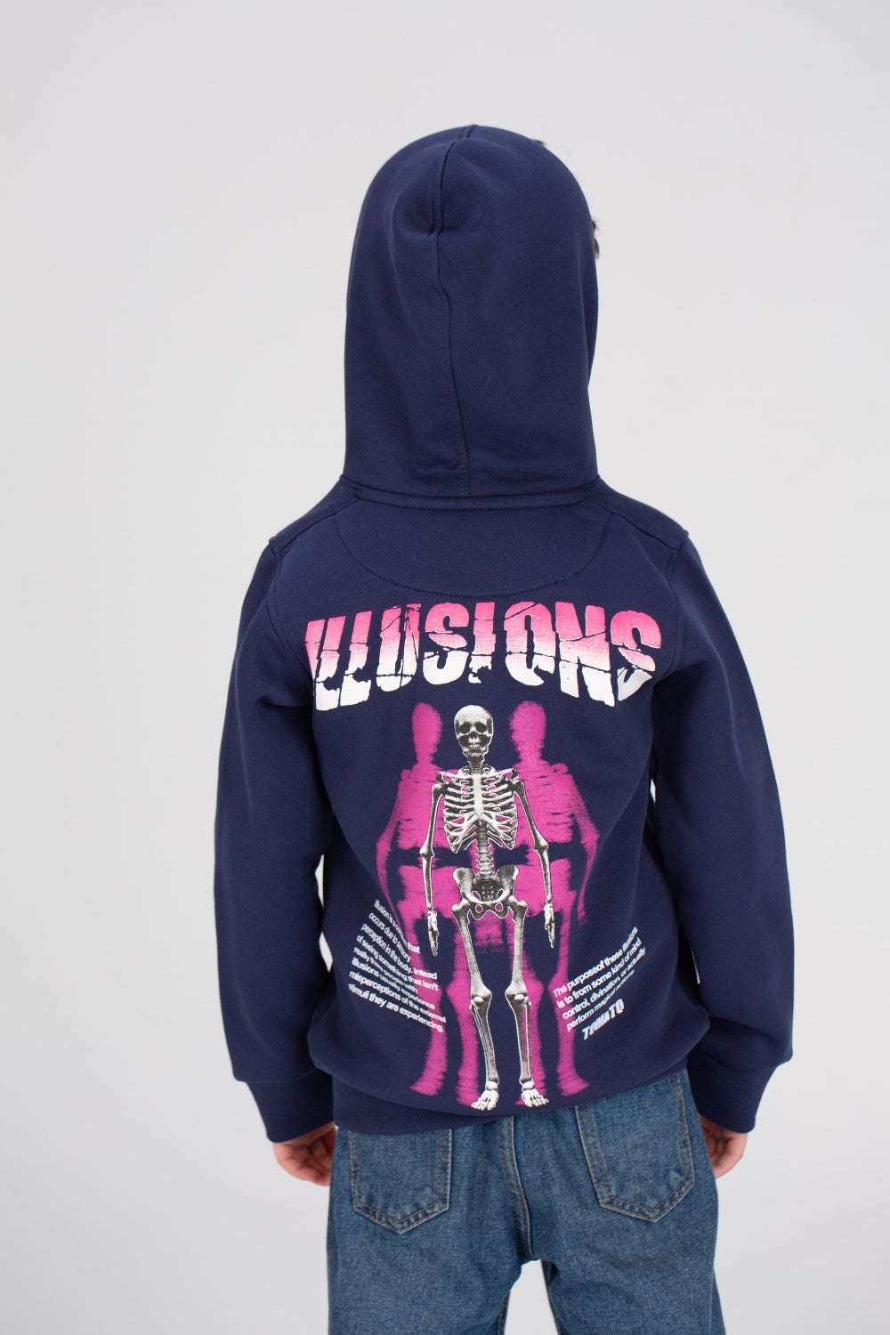 Boy's Hoodie Front & Back Printed Hooded Comfort Melton Padded Sweatshirt