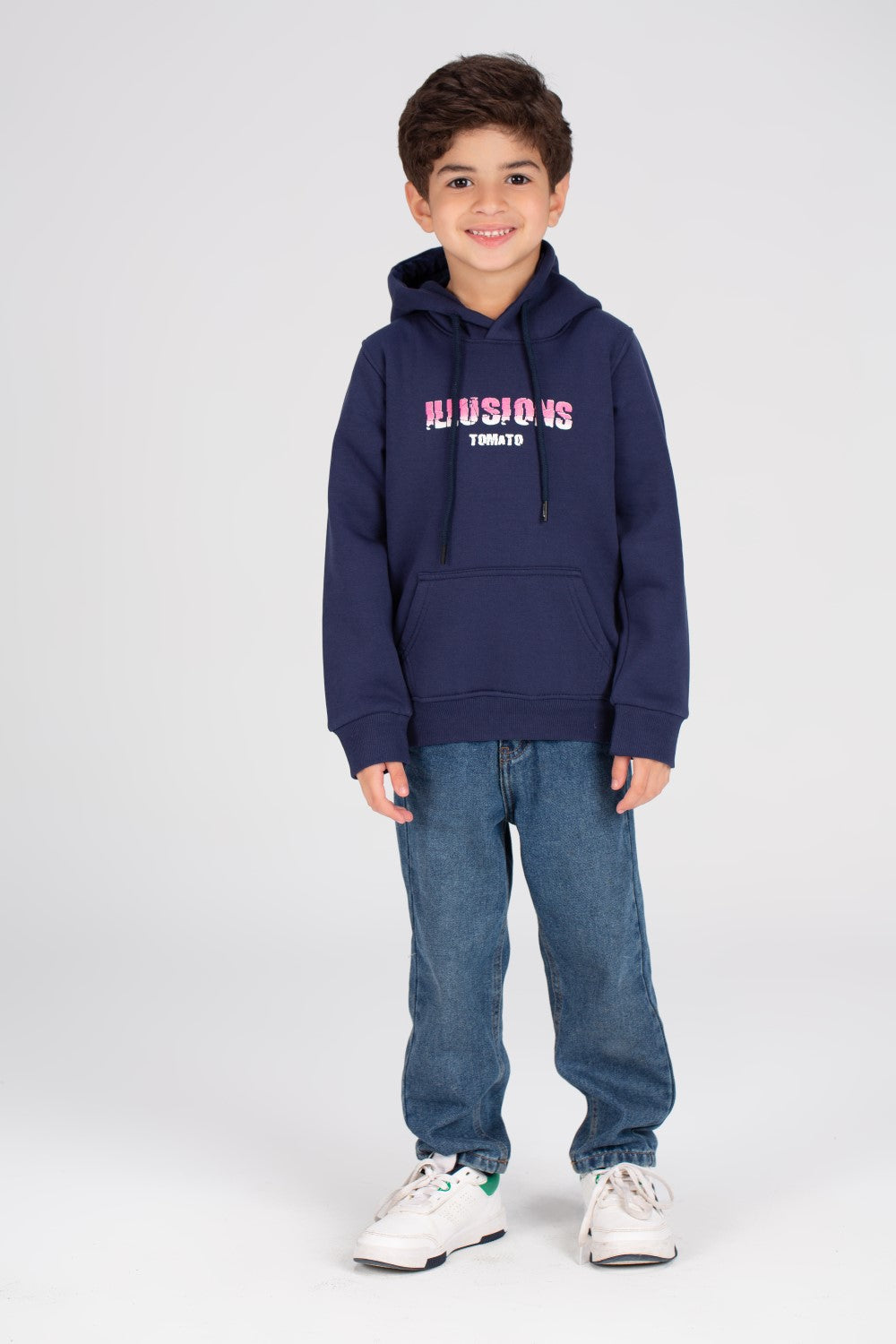 Boy's Hoodie Front & Back Printed Hooded Comfort Melton Padded Sweatshirt