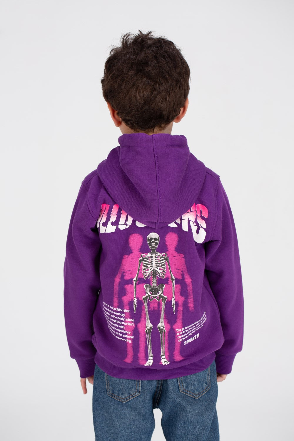 Boy's Hoodie Front & Back Printed Hooded Comfort Melton Padded Sweatshirt