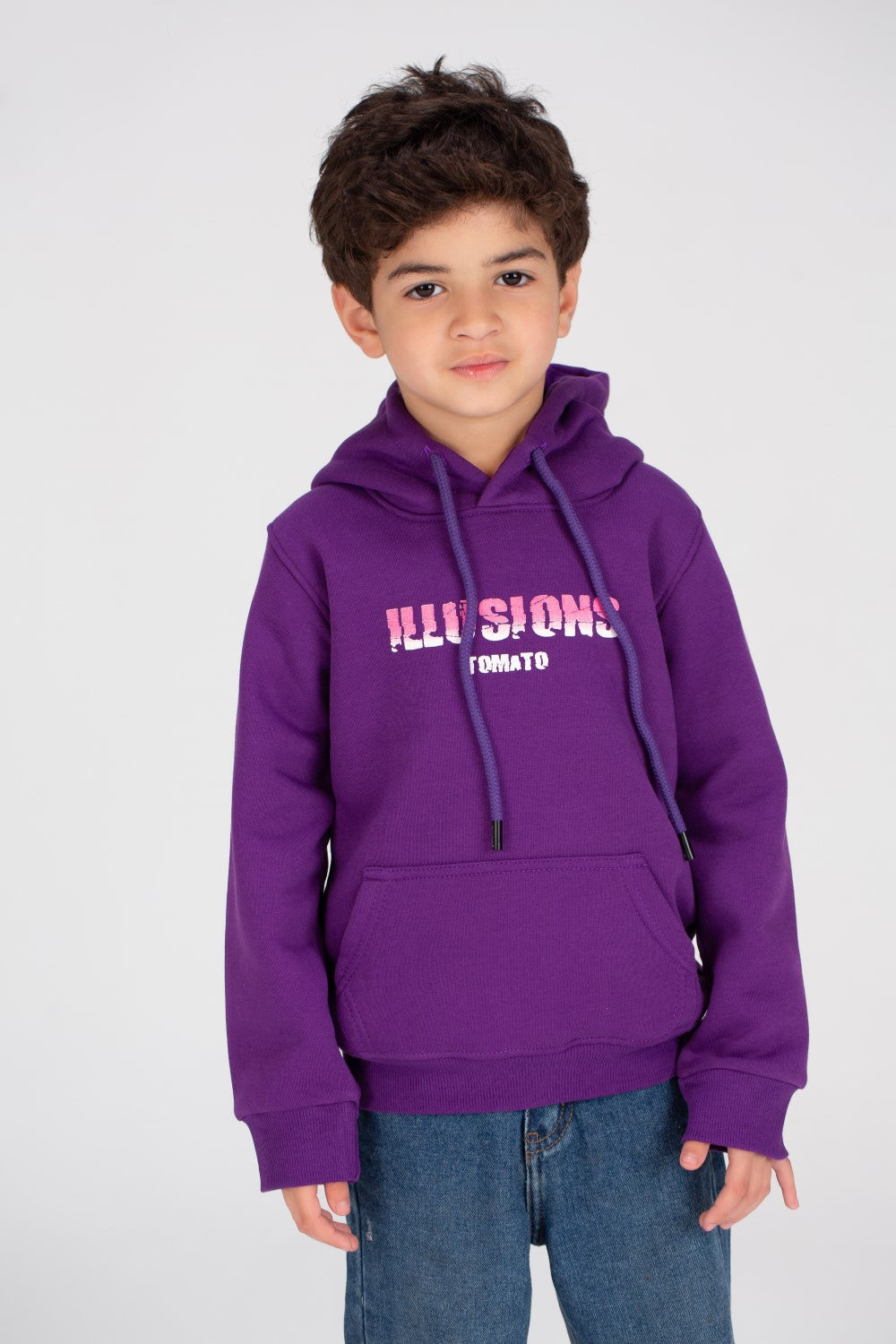 Boy's Hoodie Front & Back Printed Hooded Comfort Melton Padded Sweatshirt