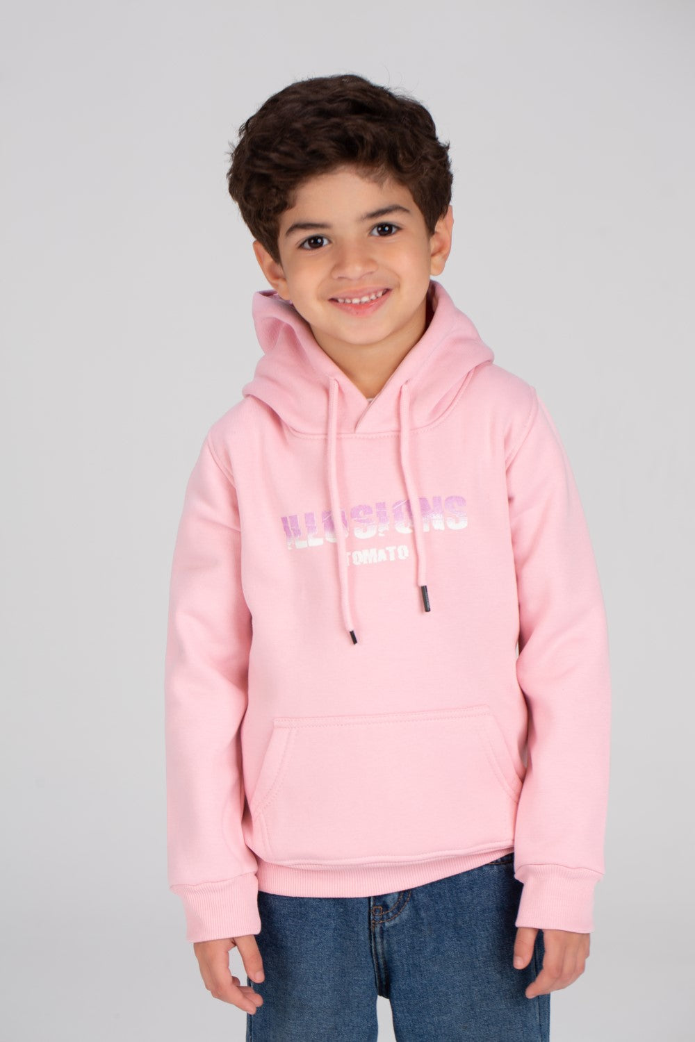 Boy's Hoodie Front & Back Printed Hooded Comfort Melton Padded Sweatshirt