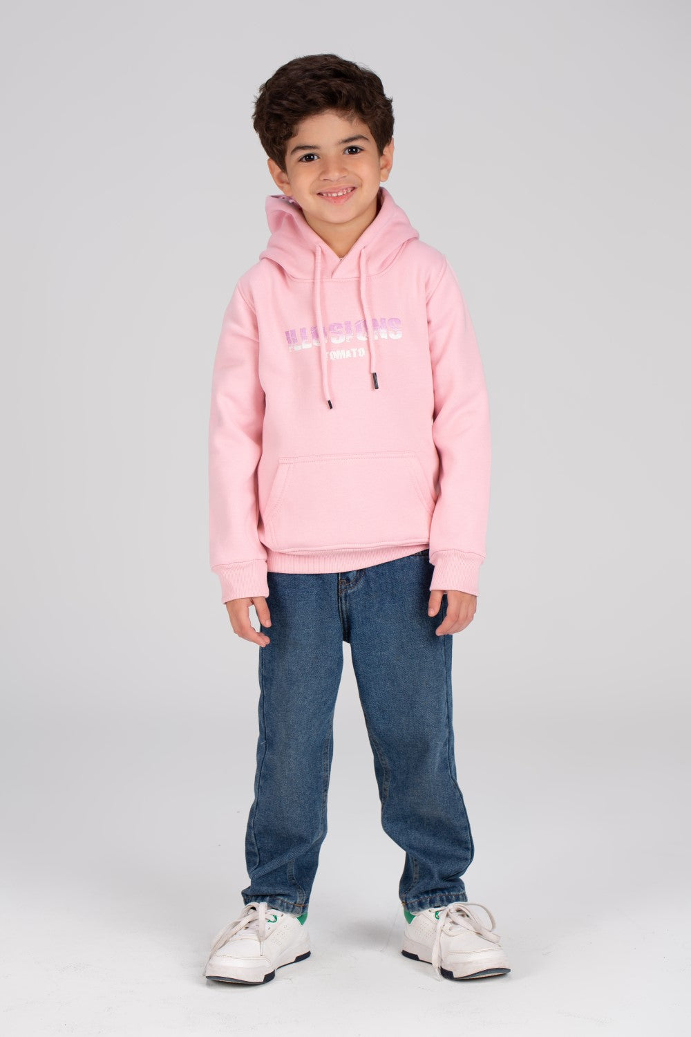 Boy's Hoodie Front & Back Printed Hooded Comfort Melton Padded Sweatshirt