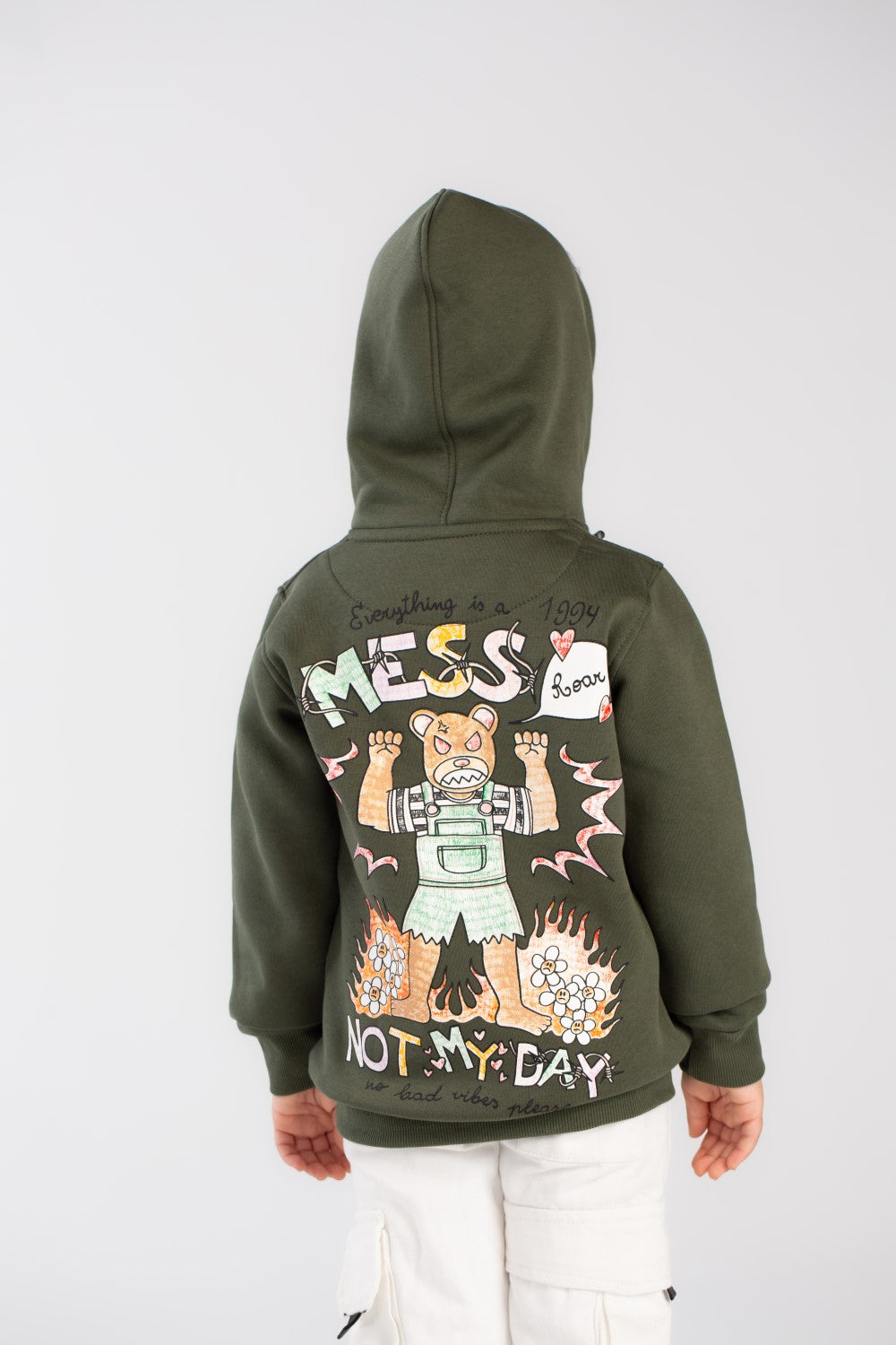 Boy's Hoodie Padded Front & Back Printed Hooded Comfort Melton Sweatshirt