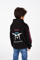 Boy's Hood Sweatshirt With Full Print In Melton Material