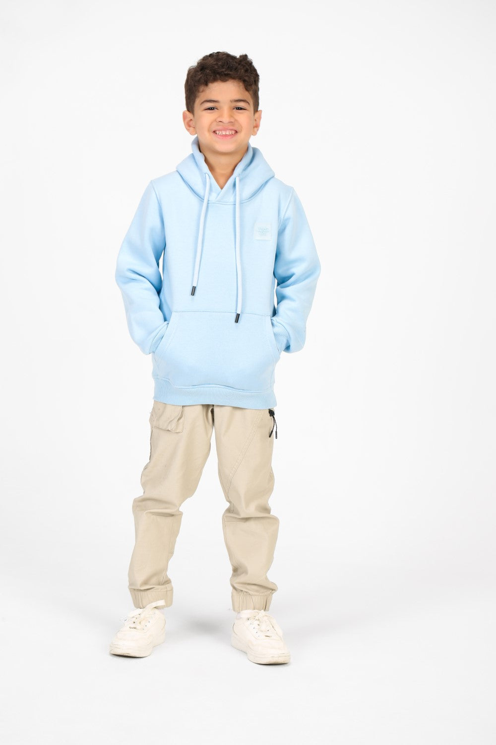 Boy's Basic Hoodie Sweatshirt With Kangaroo Pocket On The Front