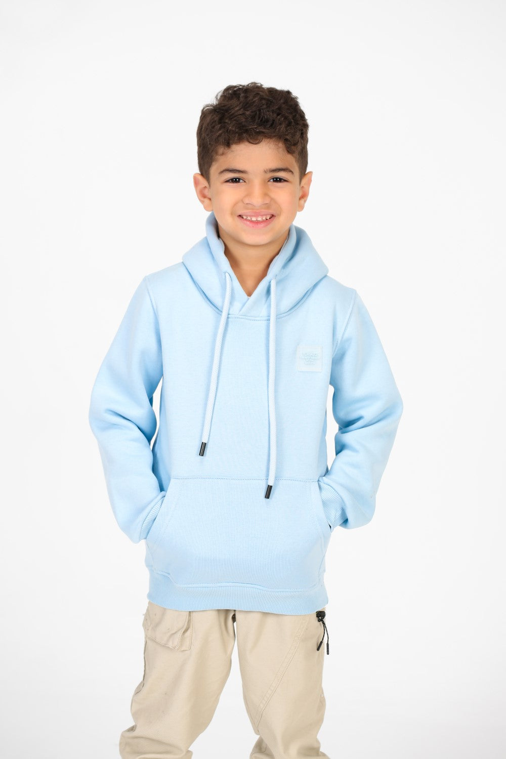 Boy's Basic Hoodie Sweatshirt With Kangaroo Pocket On The Front