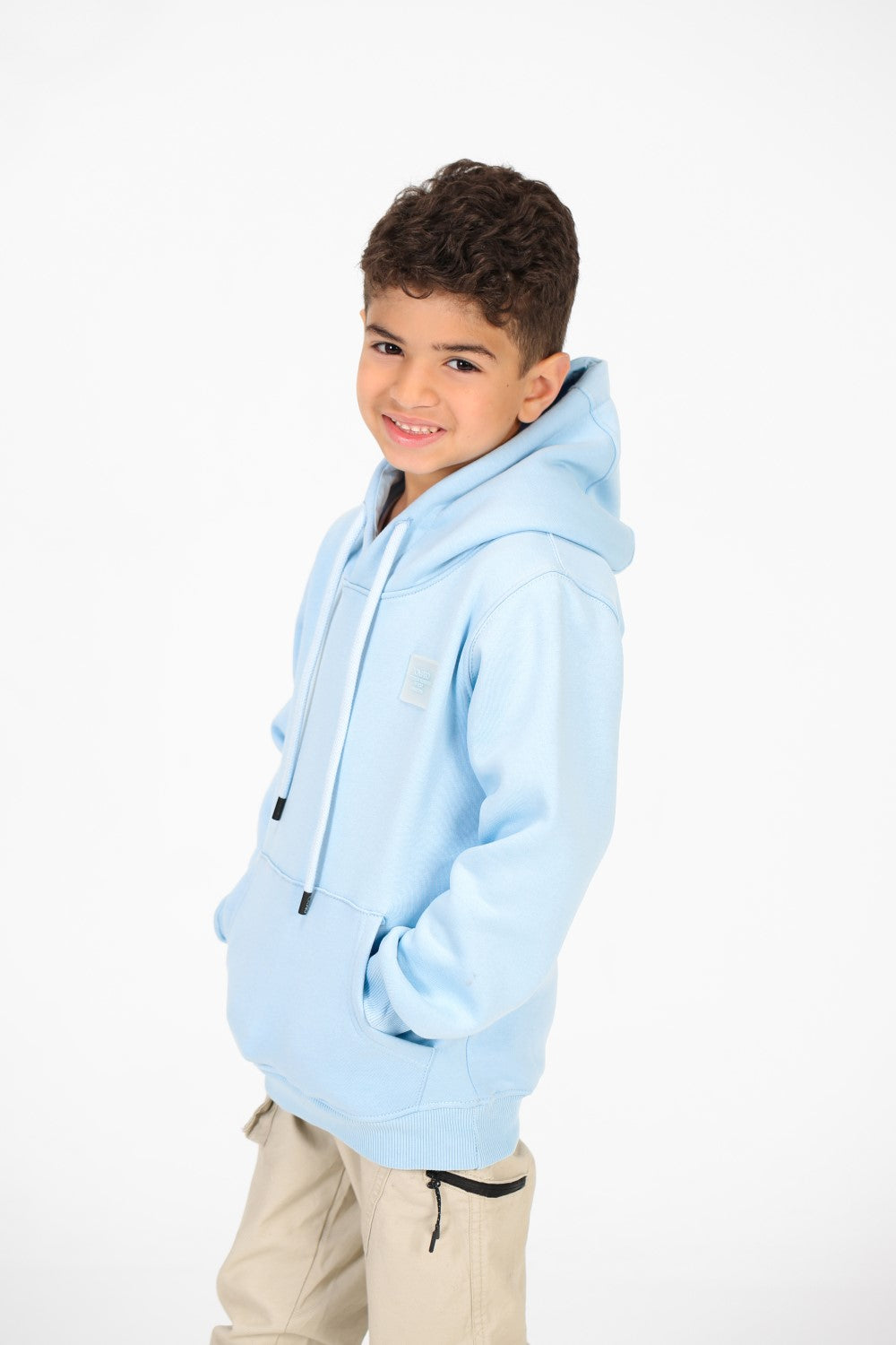Boy's Basic Hoodie Sweatshirt With Kangaroo Pocket On The Front