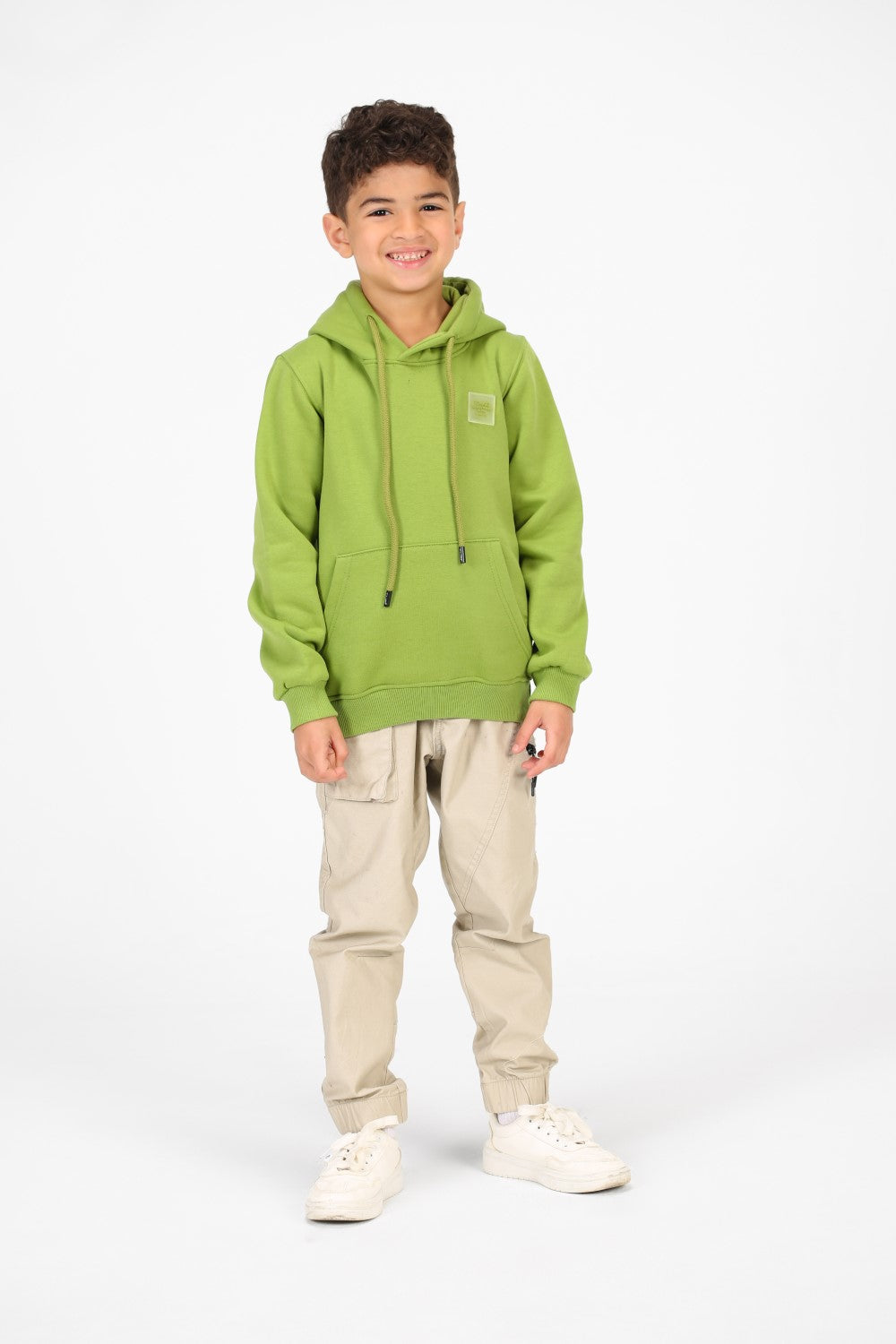 Boy's Basic Hoodie Sweatshirt With Kangaroo Pocket On The Front