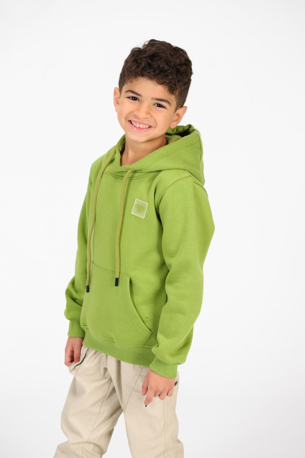 Boy's Basic Hoodie Sweatshirt With Kangaroo Pocket On The Front