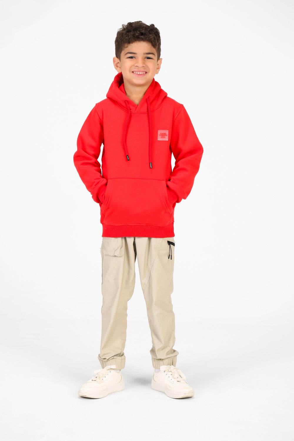 Boy's Basic Hoodie Sweatshirt With Kangaroo Pocket On The Front