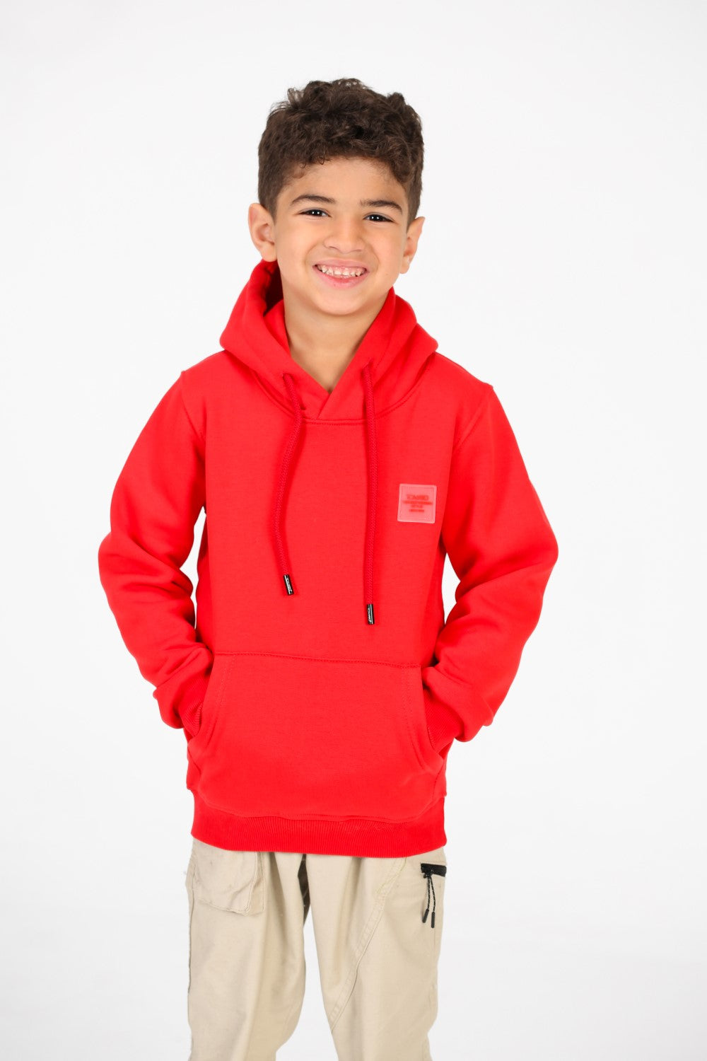 Boy's Basic Hoodie Sweatshirt With Kangaroo Pocket On The Front