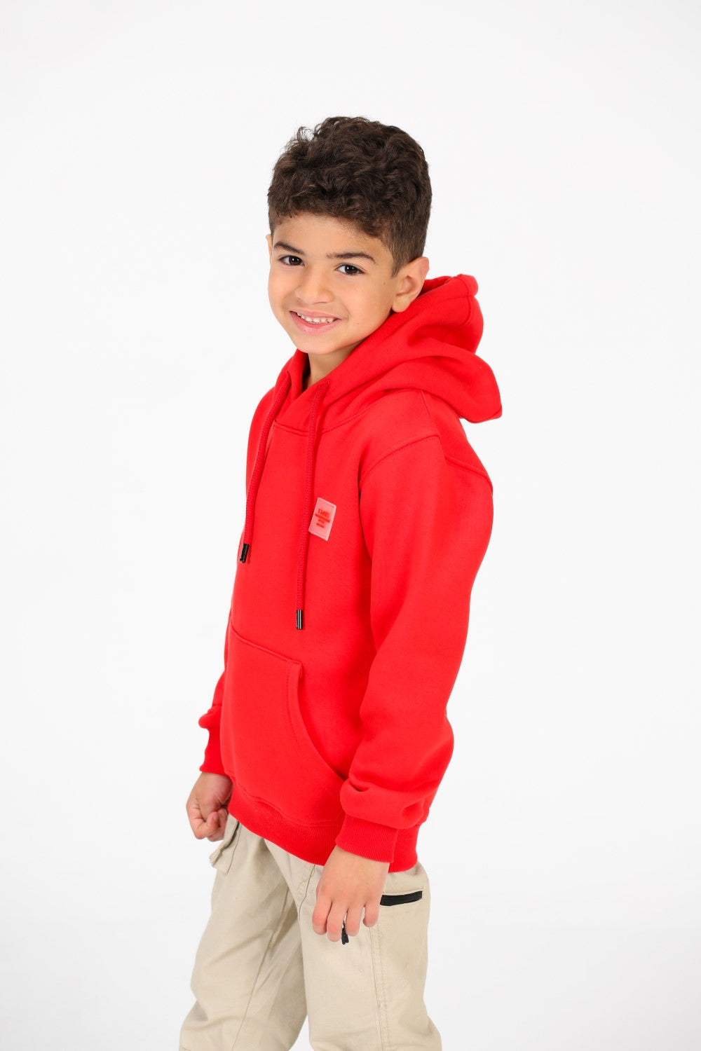 Boy's Basic Hoodie Sweatshirt With Kangaroo Pocket On The Front