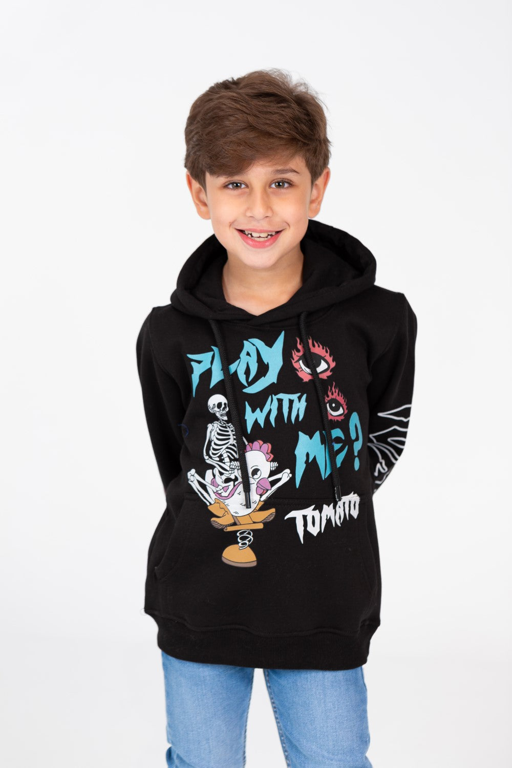 Boy's printed Hooded Sweatshirt With Long Sleeves