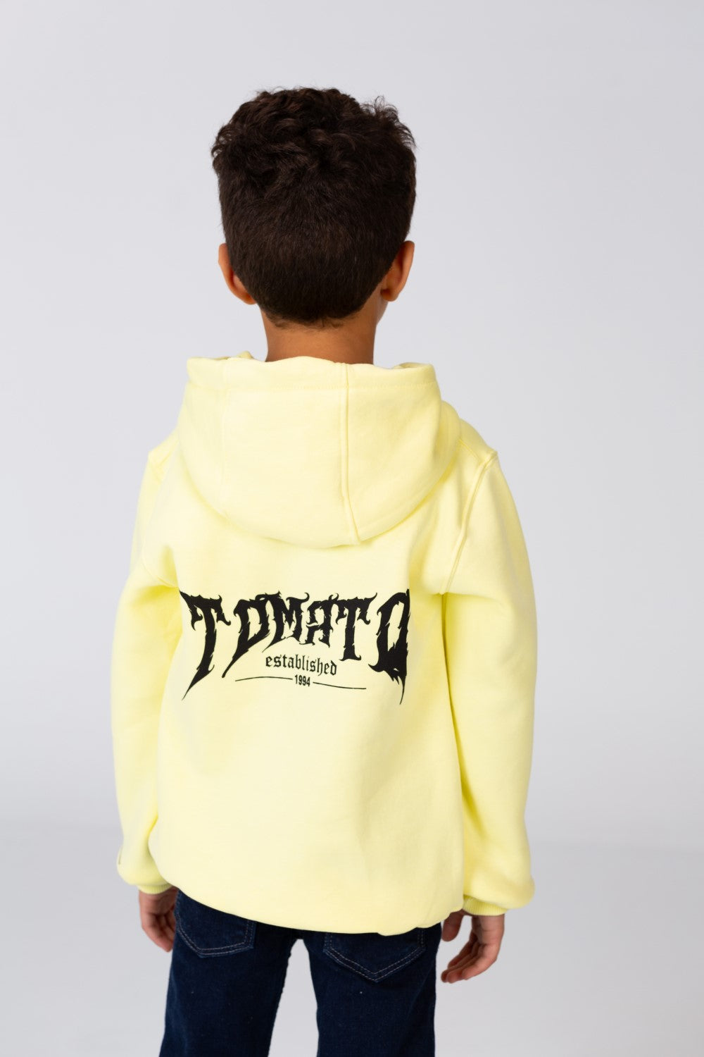 Boy's Hoodie Cut Sweatshirt Printed On The Front And Back Made Of Milton Material