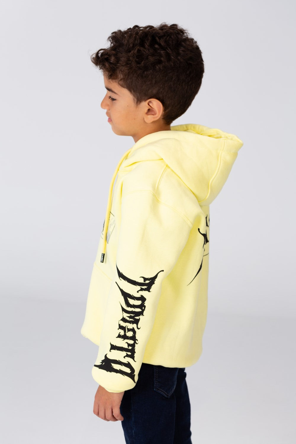 Boy's Hoodie Cut Sweatshirt Printed On The Front And Back Made Of Milton Material