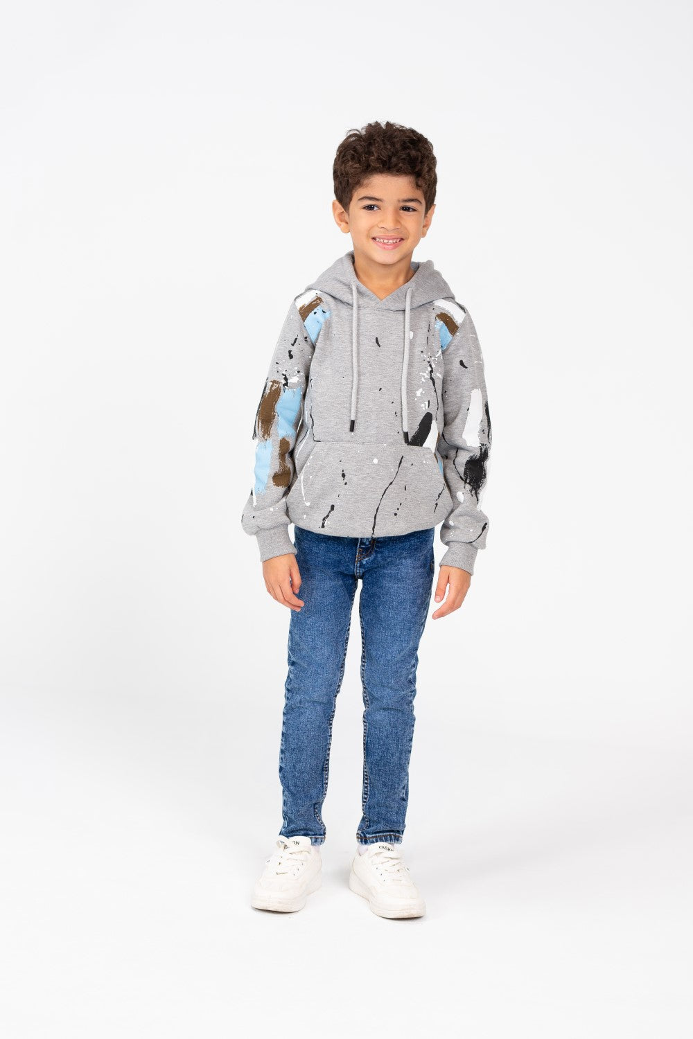 Boy's Hoodie With Colorful Print And Long Sleeves