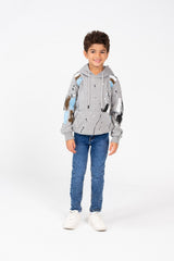 Boy's Hoodie With Colorful Print And Long Sleeves