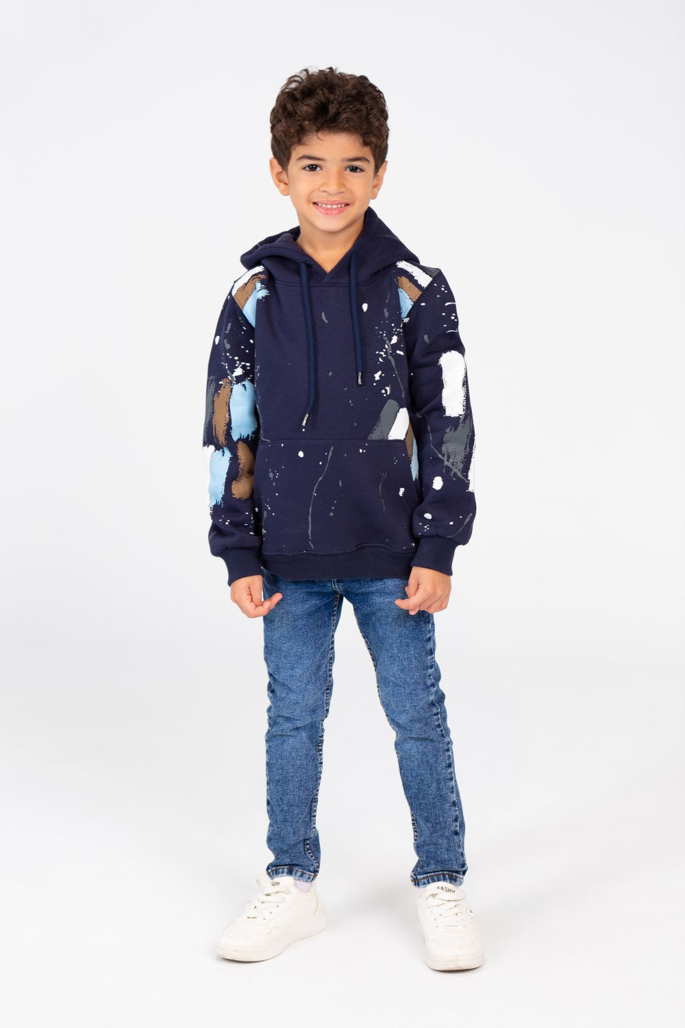 Boy's Hoodie With Colorful Print And Long Sleeves