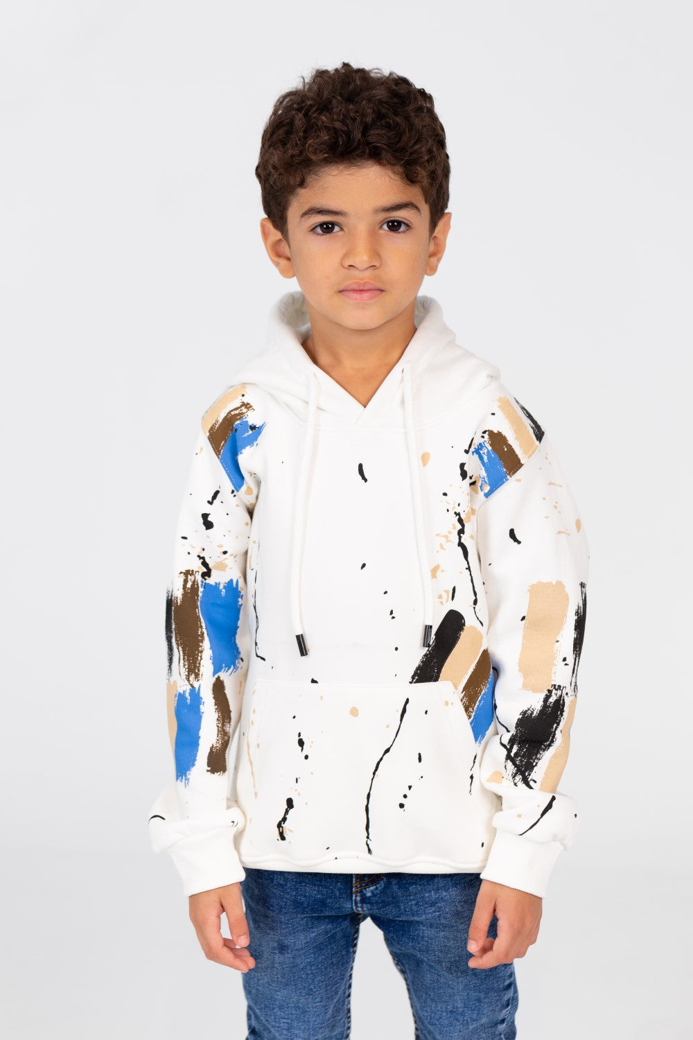 Boy's Hoodie With Colorful Print And Long Sleeves