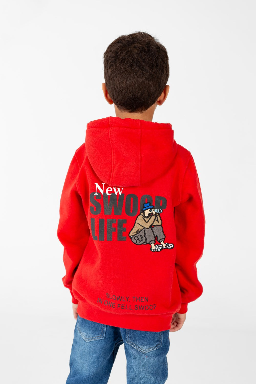 Boy's Sweatshirt With Hoodie Cut And Kangaroo Pocket