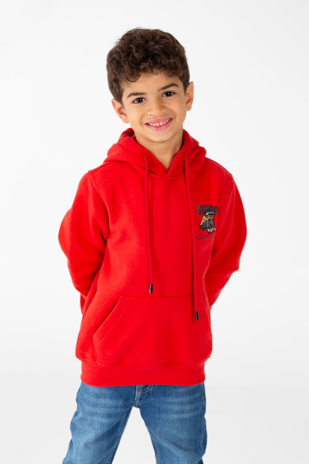 Boy's Sweatshirt With Hoodie Cut And Kangaroo Pocket