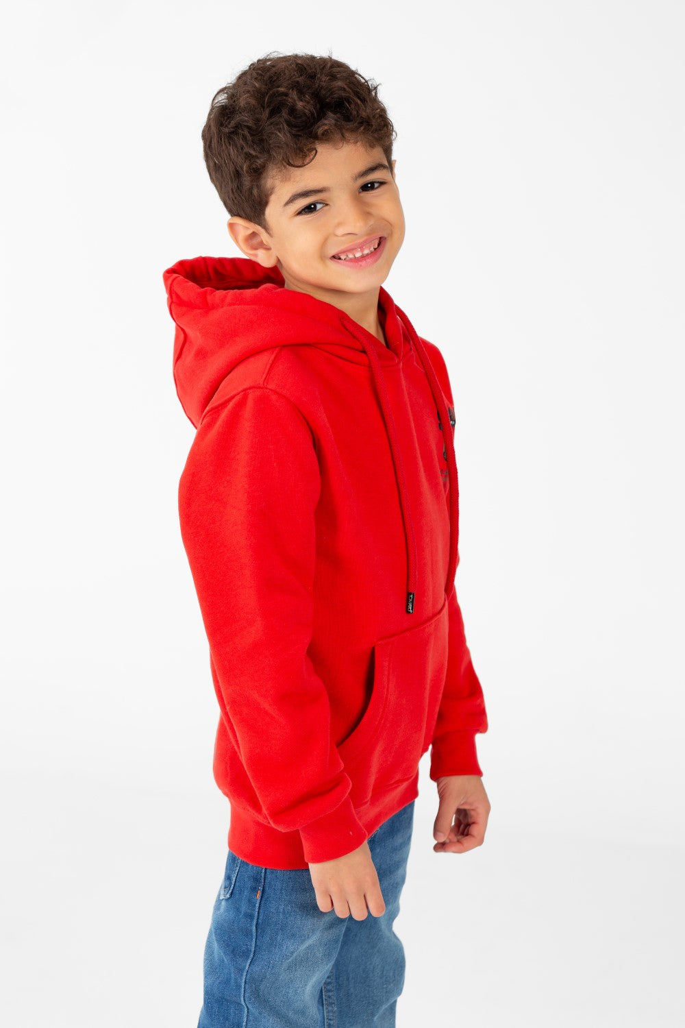 Boy's Sweatshirt With Hoodie Cut And Kangaroo Pocket