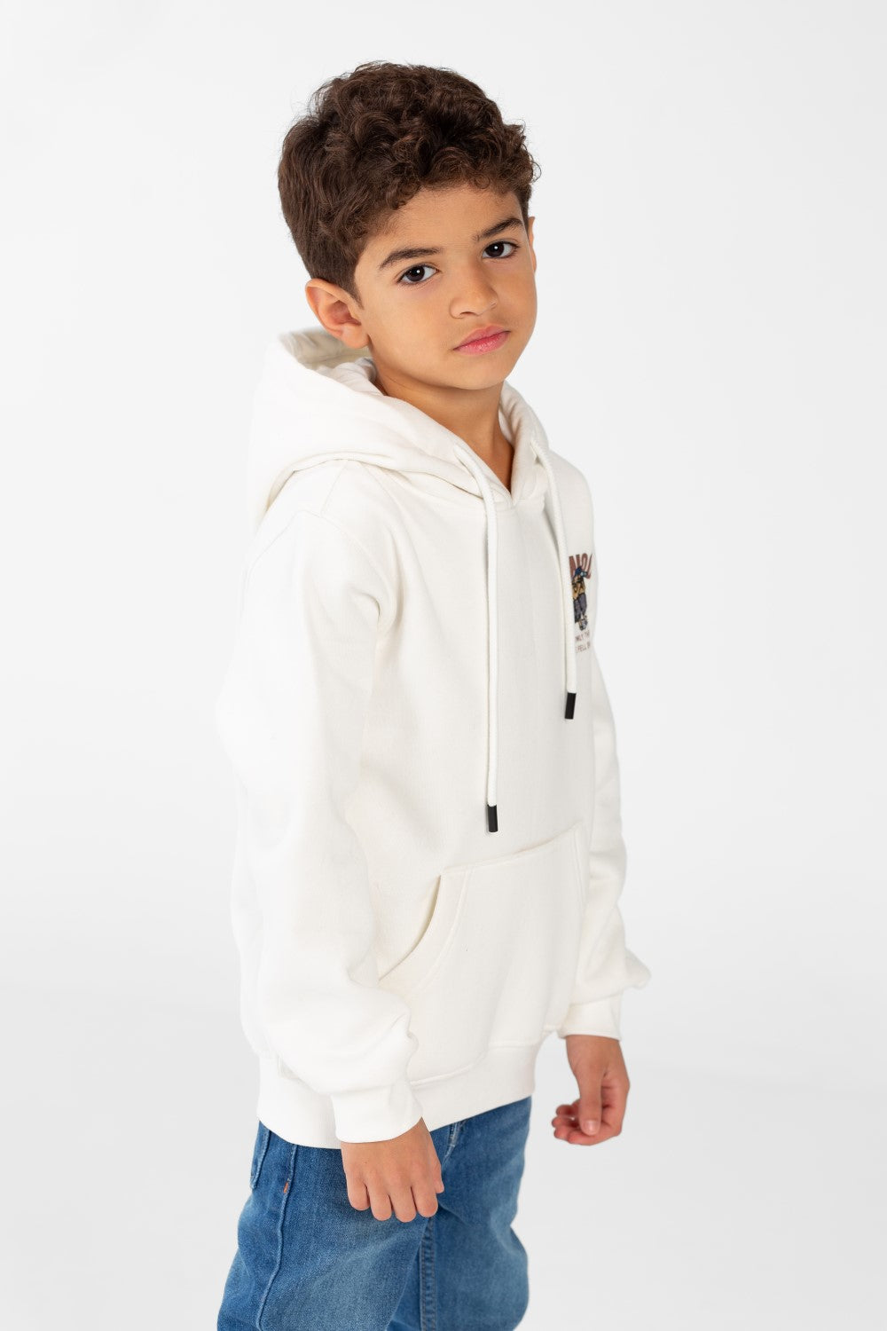 Boy's Sweatshirt With Hoodie Cut And Kangaroo Pocket
