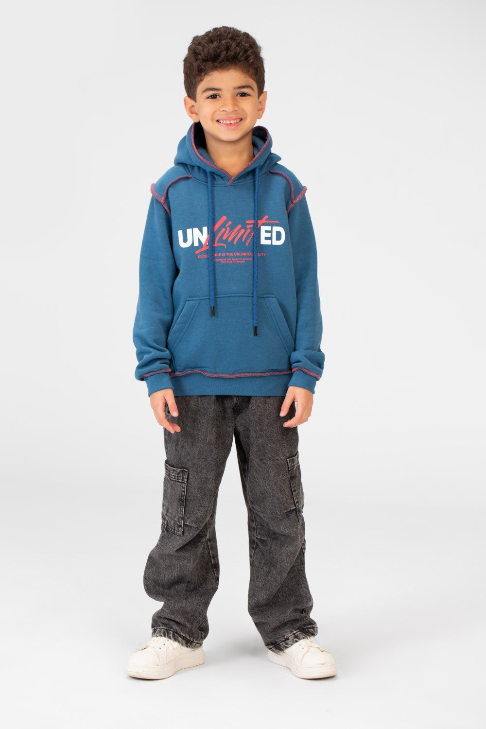 Boy's Milton Printed Hoodie Sweatshirt With A Modern Fit