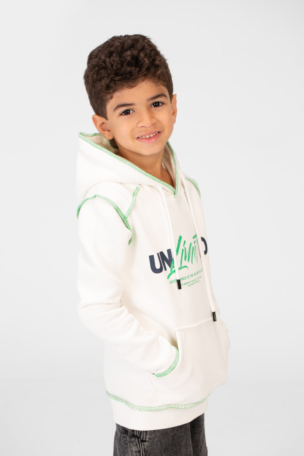 Boy's Milton Printed Hoodie Sweatshirt With A Modern Fit