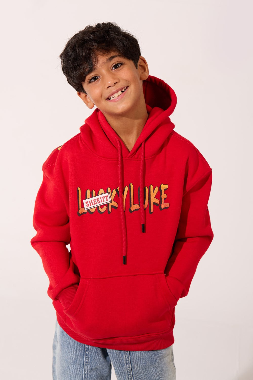 Boy's Oversized Graphic Print Milton Hooded Sweatshirt